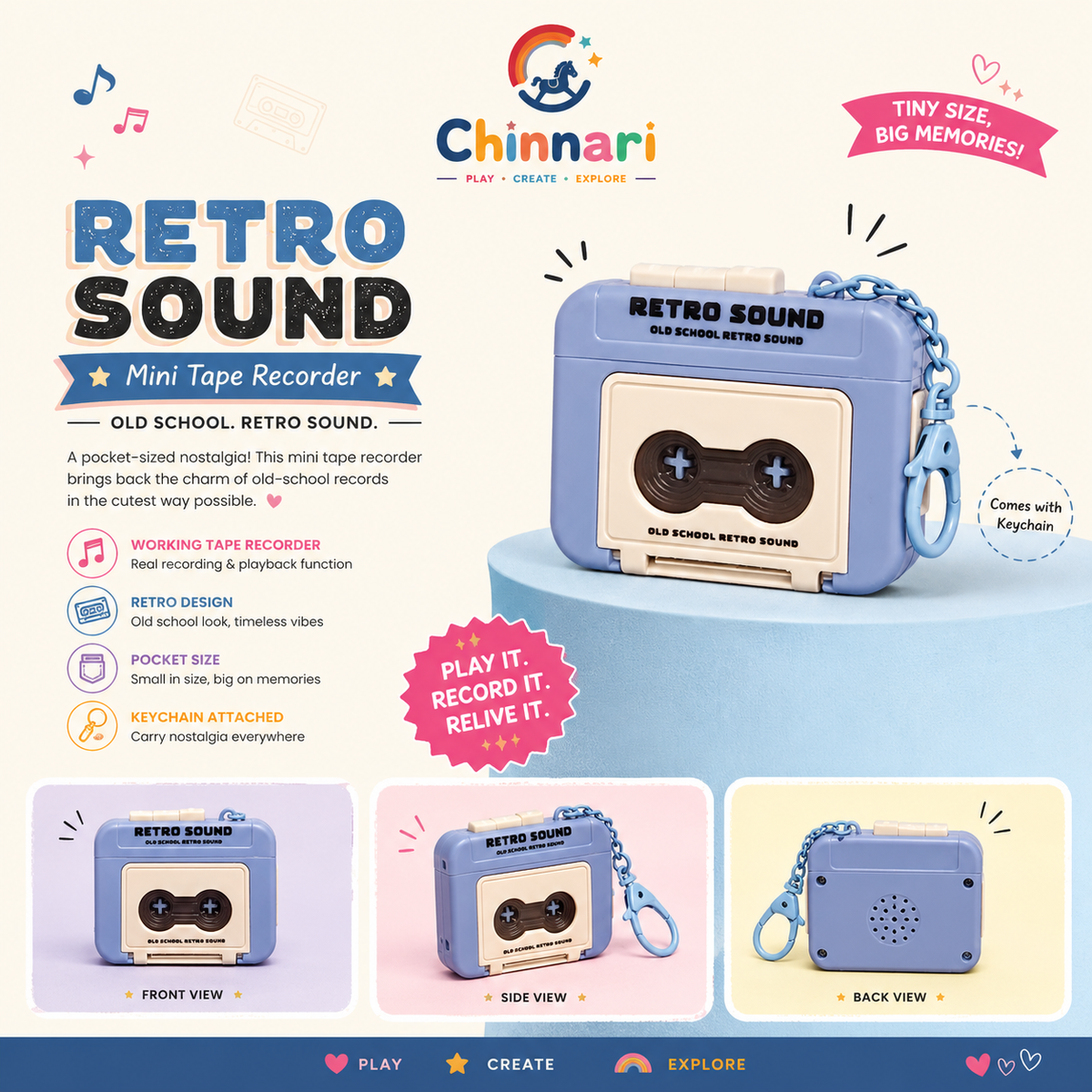 Retro Mini Tape Recorder